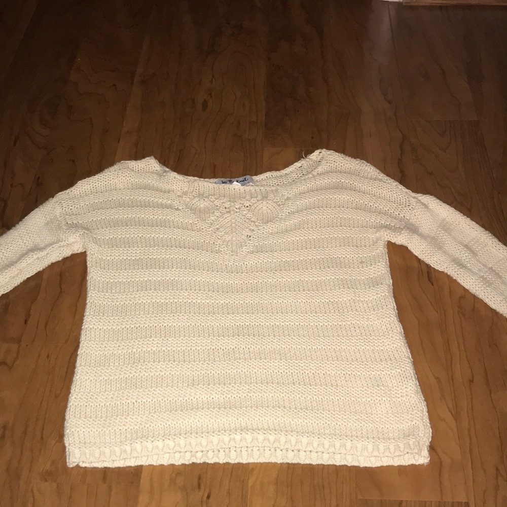 Crepe knitted crop sweater